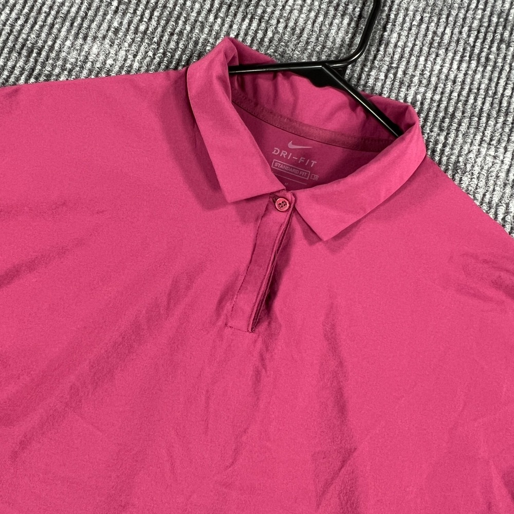 Nike Polo Shirt Womens Medium Purple Plum Short Sleeve Dri Fit Performance Golf